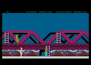 Rush'n Attack for Atari 8-bit - Watch out for enemies sneaking up behind you!