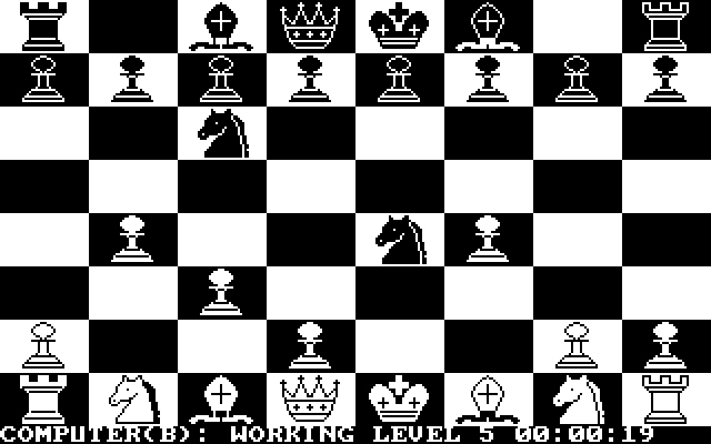 Chess88 IBM PC/Compatibles Screenshot: A game in progress.