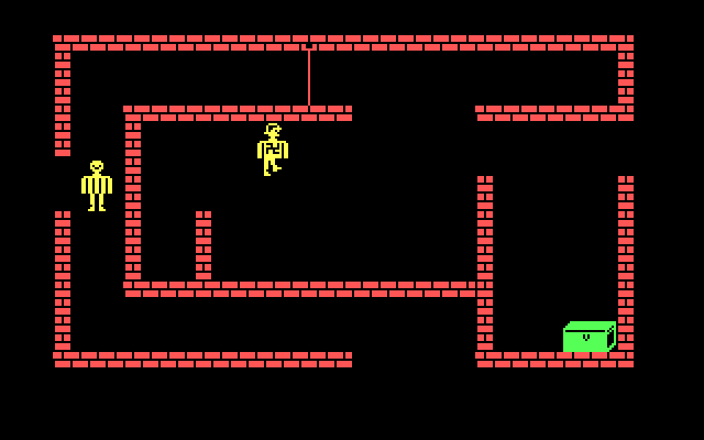 Castle Wolfenstein IBM PC/Compatibles Screenshot: There's another chest that I can't reach, at least not yet...