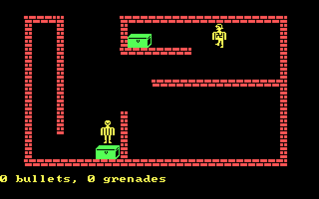 Castle Wolfenstein IBM PC/Compatibles Screenshot: No bullets or grenades...