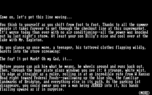 Mist, The IBM PC/Compatibles Screenshot: Introduction.