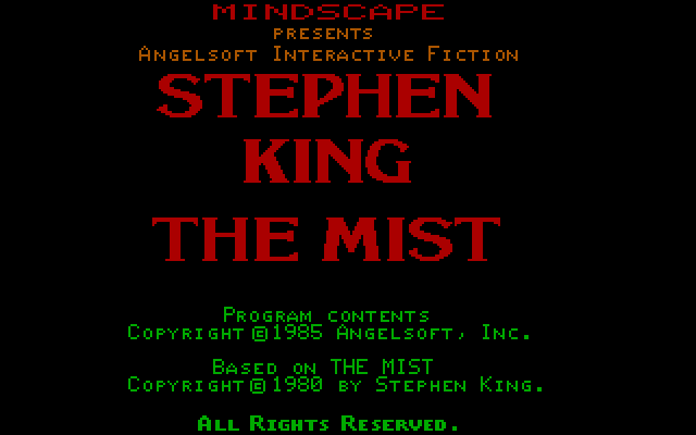 Mist, The IBM PC/Compatibles Screenshot: Title screen.