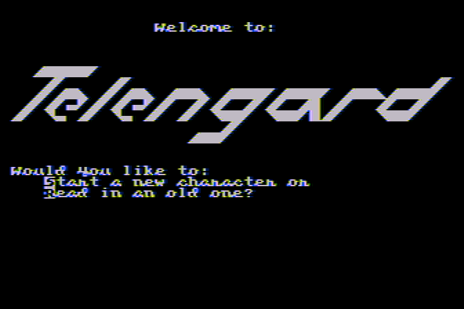 Telengard Atari 8-bit Screenshot: Start a new game?