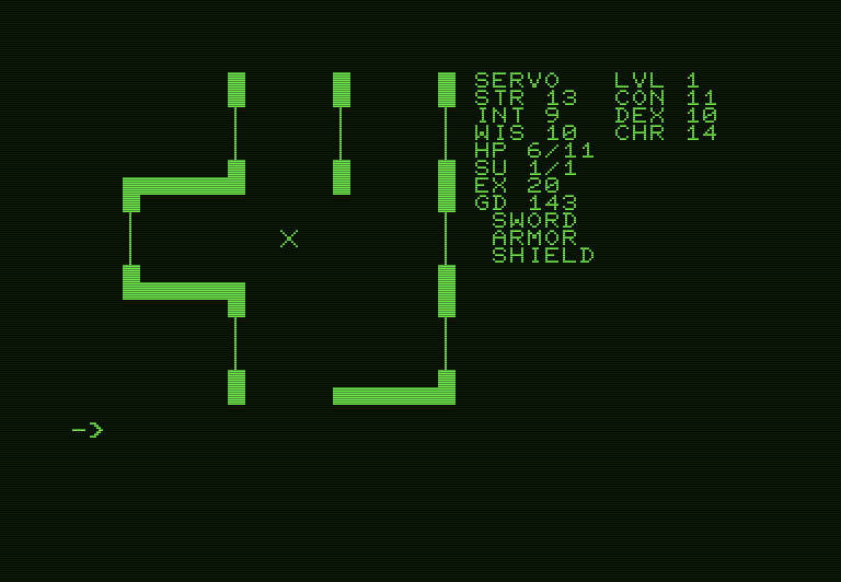 Telengard Commodore PET Screenshot: Which way should I go?
