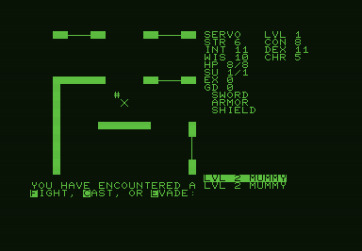 Telengard for Commodore PET - Encountered a mummy!
