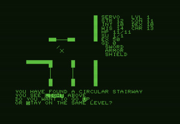 Telengard for Commodore PET - Found a stairway...
