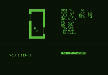 Telengard for Commodore PET - Uh oh, I died!