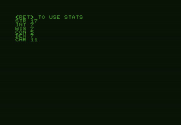 Telengard for Commodore PET - Creating a new character; use these stats?
