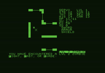 Telengard for Commodore PET - Encountered a zombie, should I fight?