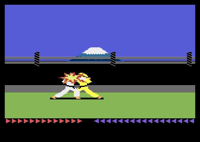 Karateka Atari 7800 Screenshot: Punch! I've been hit!