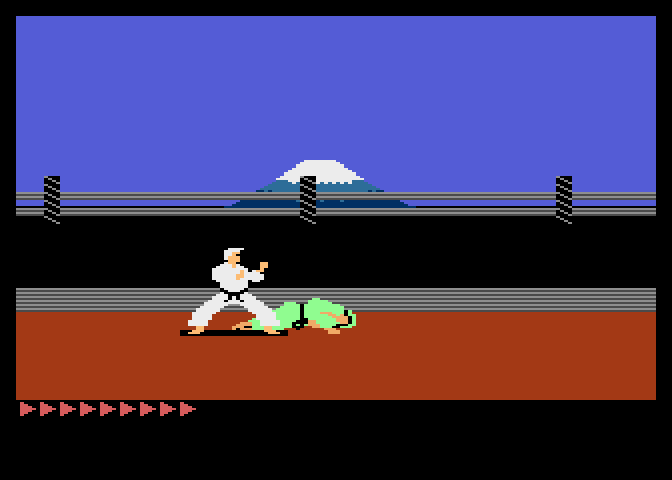 Karateka Atari 7800 Screenshot: FIrst opponent down...