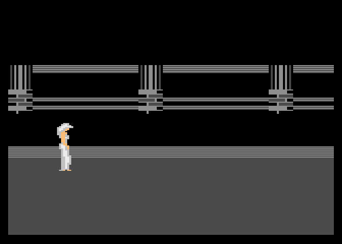 Karateka Atari 7800 Screenshot: Our princess has been captured!