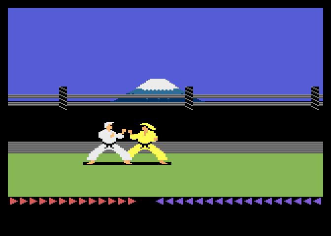 Karateka Atari 7800 Screenshot: Carefully approaching the second opponent...