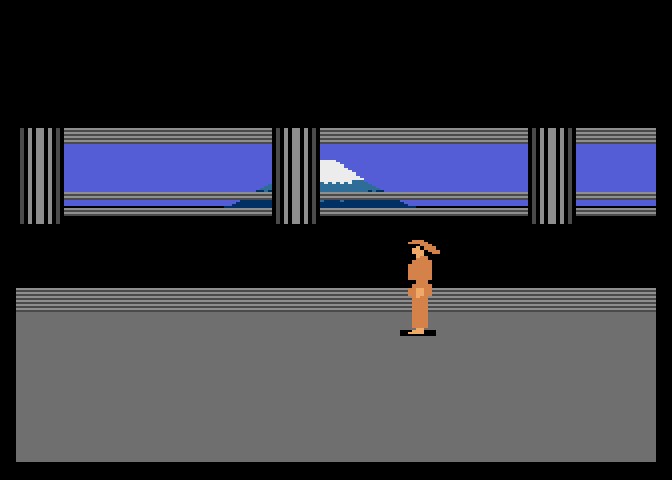 Karateka Atari 7800 Screenshot: A powerful opponent waiting ahead...