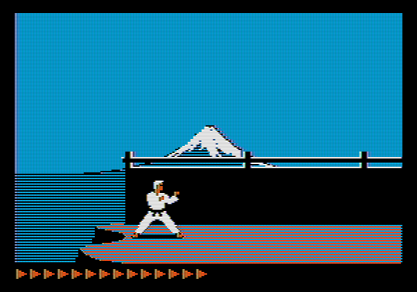 Karateka Apple II Screenshot: Game start.