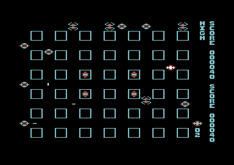 Crossfire Commodore 64 Screenshot: Don't get caught in the crossfire!