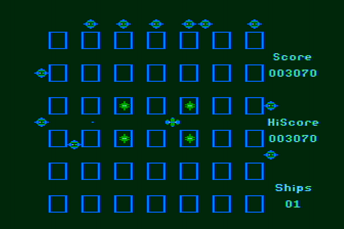 Crossfire Atari 8-bit Screenshot: Beginning round 2.