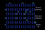 Crossfire for Atari 8-bit - Enemies start showing up fast!