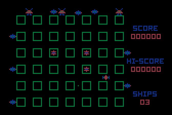 Crossfire Atari 8-bit Screenshot: Starting screen.