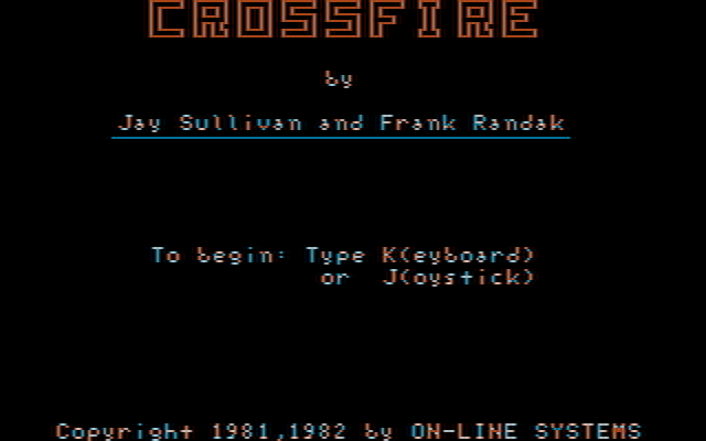 Crossfire IBM PC/Compatibles Screenshot: Title screen.