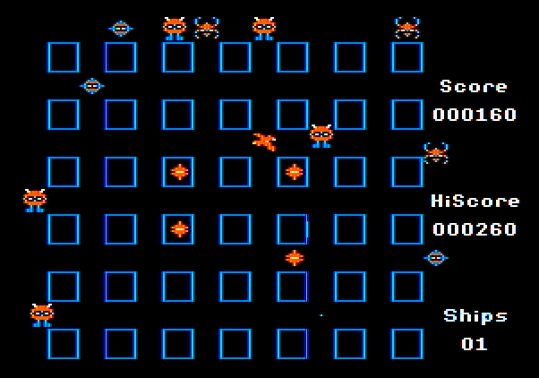 Crossfire Apple II Screenshot: I've been destroyed!