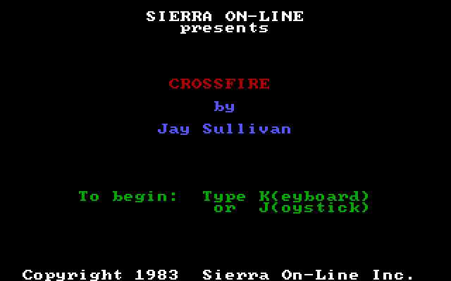 Crossfire IBM PC/Compatibles Screenshot: Title screen.