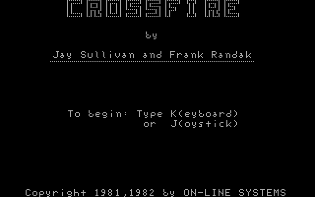 Crossfire IBM PC/Compatibles Screenshot: Title screen.