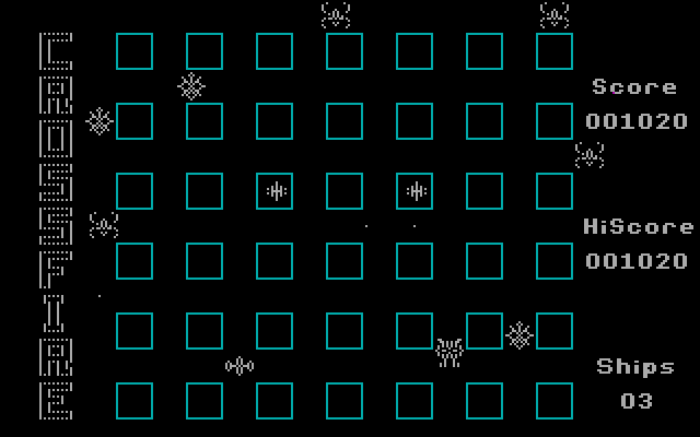 Crossfire IBM PC/Compatibles Screenshot: Enemies sometimes appear in large quantities.