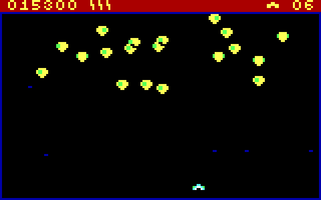 Round 42 IBM PC/Compatibles Screenshot: Enemy attack patterns vary on each level.