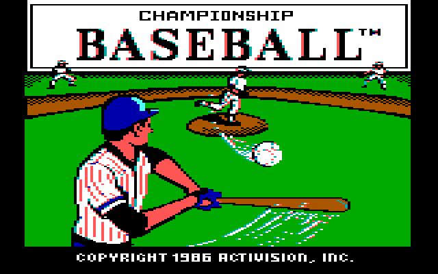 Championship Baseball IBM PC/Compatibles Screenshot: Title screen.