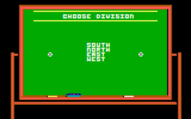 Championship Baseball IBM PC/Compatibles Screenshot: Select a division...