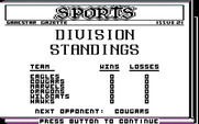 Championship Baseball for IBM PC/Compatibles - Here's the division standings.