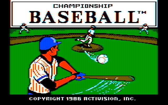 Championship Baseball IBM PC/Compatibles Screenshot: Title screen.