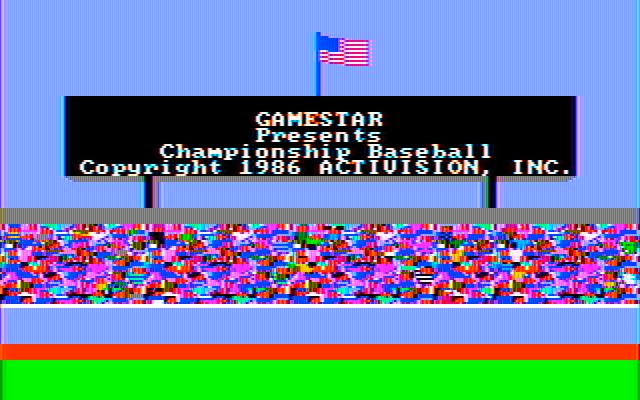 Championship Baseball IBM PC/Compatibles Screenshot: The national anthem plays...