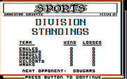 Championship Baseball for IBM PC/Compatibles - Here's the division standings so far...