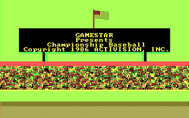Championship Baseball IBM PC/Compatibles Screenshot: The national anthem plays...