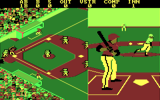 Championship Baseball IBM PC/Compatibles Screenshot: And here's the pitch!