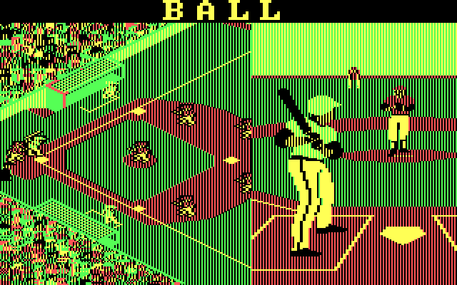 Championship Baseball IBM PC/Compatibles Screenshot: Ball; not a great pitch!