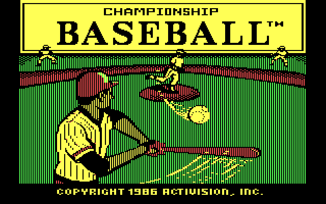 Championship Baseball IBM PC/Compatibles Screenshot: Title screen.