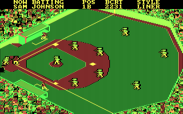 Championship Baseball IBM PC/Compatibles Screenshot: The players take the field...