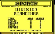 Championship Baseball for IBM PC/Compatibles - Here's the division standings so far...