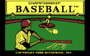 Championship Baseball for IBM PC/Compatibles - Title screen.