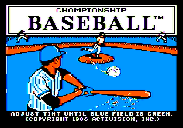 Championship Baseball Apple II Screenshot: Title screen.