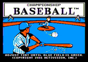 Championship Baseball for Apple II - Title screen.