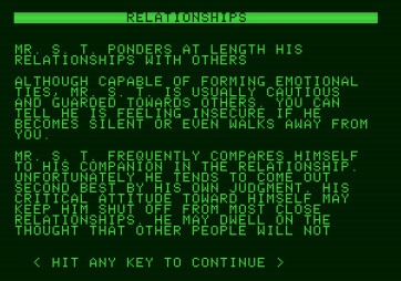 Mind Prober for Apple II - A sample of the results...