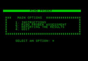 Mind Prober for Apple II - The main menu.