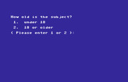 Mind Prober for Commodore 64 - How old is the subject?