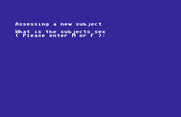 Mind Prober for Commodore 64 - Time to assess a new subject...