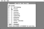 Mind Prober for Macintosh - Assessing a subject...