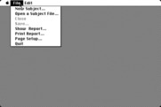 Mind Prober for Macintosh - The Macintosh version starts with a blank screen; use the menu to start a new subject...
